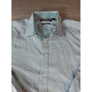 Nick Graham Mens Stretch Modern Fit Long Sleeve Dress Shirt XL Barrel Cuff